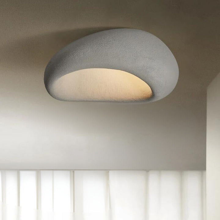 Minimalist ceiling lamp – warm white &amp; made of resin