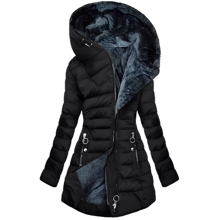 Women's Winter Jacket with Hood in a Modern Design 