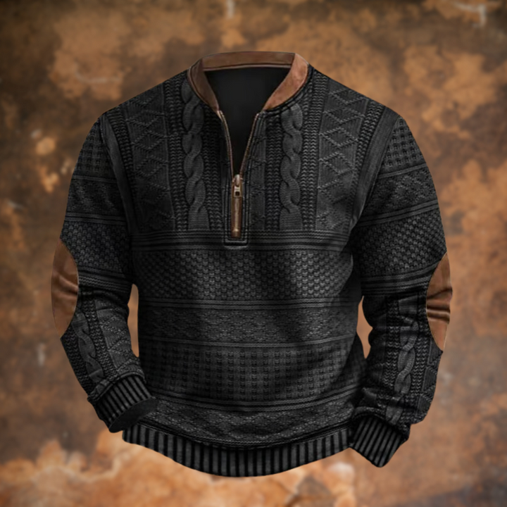 Men's zip-up sweater with classic cut 