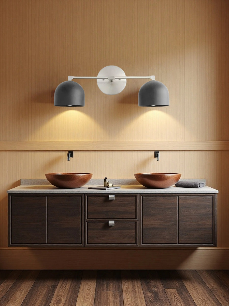 Mid-century wall light – brass bathroom mirror lamp in retro style