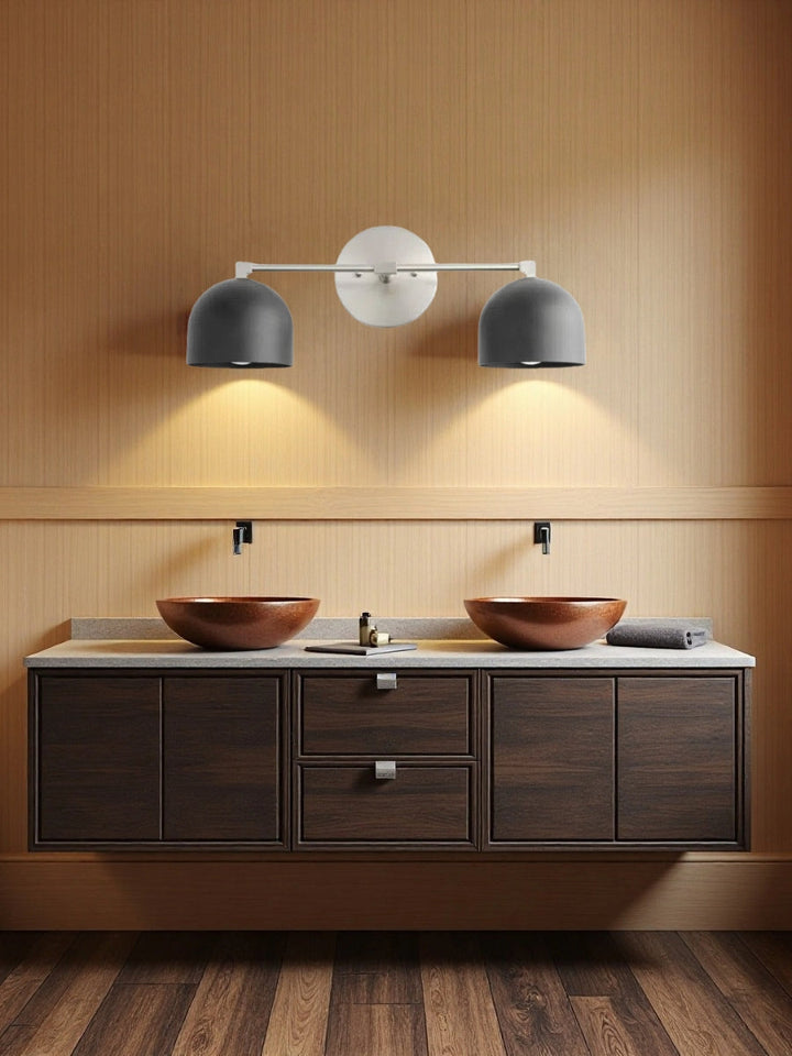 Mid-century wall light – brass bathroom mirror lamp in retro style