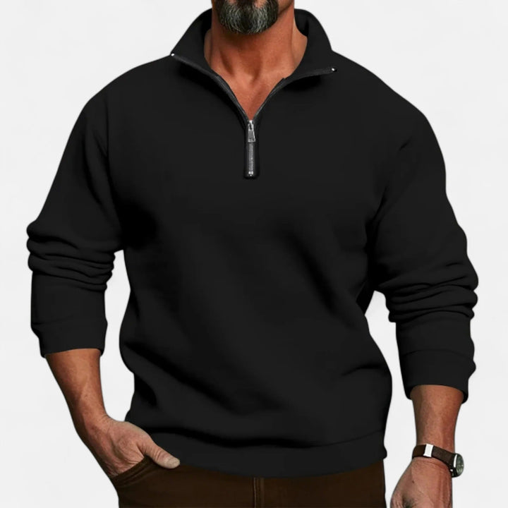 Men's Half-Zip Pullover with Stand-Up Collar