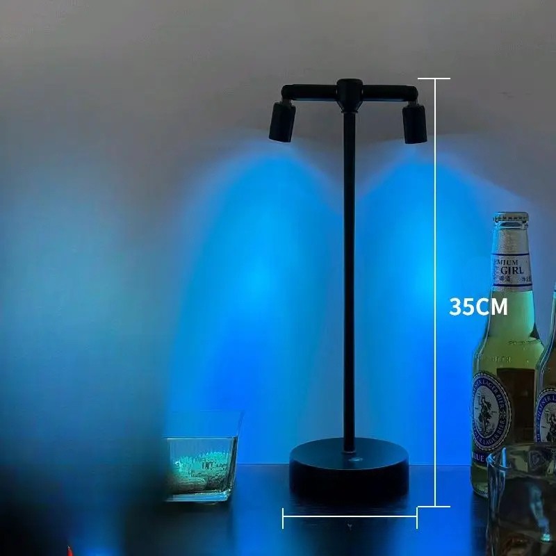LED table lamp with touch dimmer and USB charging