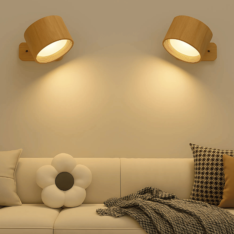 Wireless LED wall lamp with battery &amp; 360° rotation