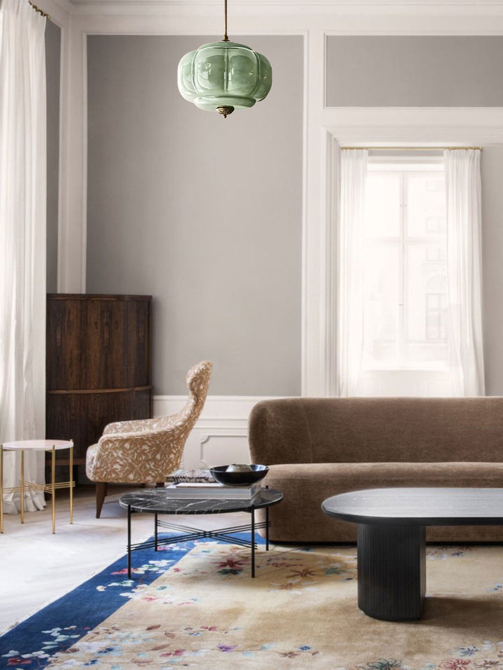 Vintage ceiling light made of frosted glass