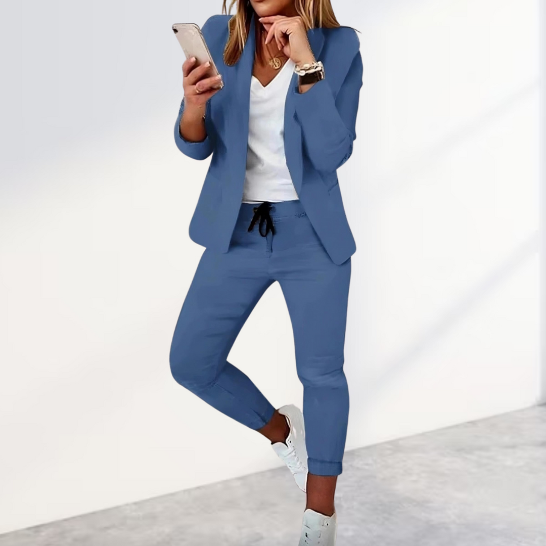 Women's Blazer Set with Trousers in a Modern Style