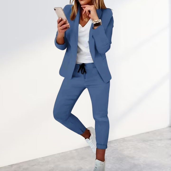 Women's Blazer Set with Trousers in a Modern Style