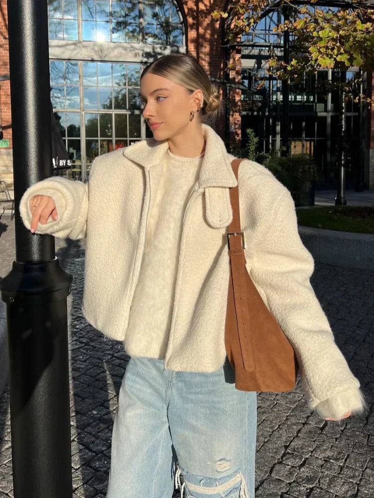 Women's Fleece Jacket with Minimalist Design