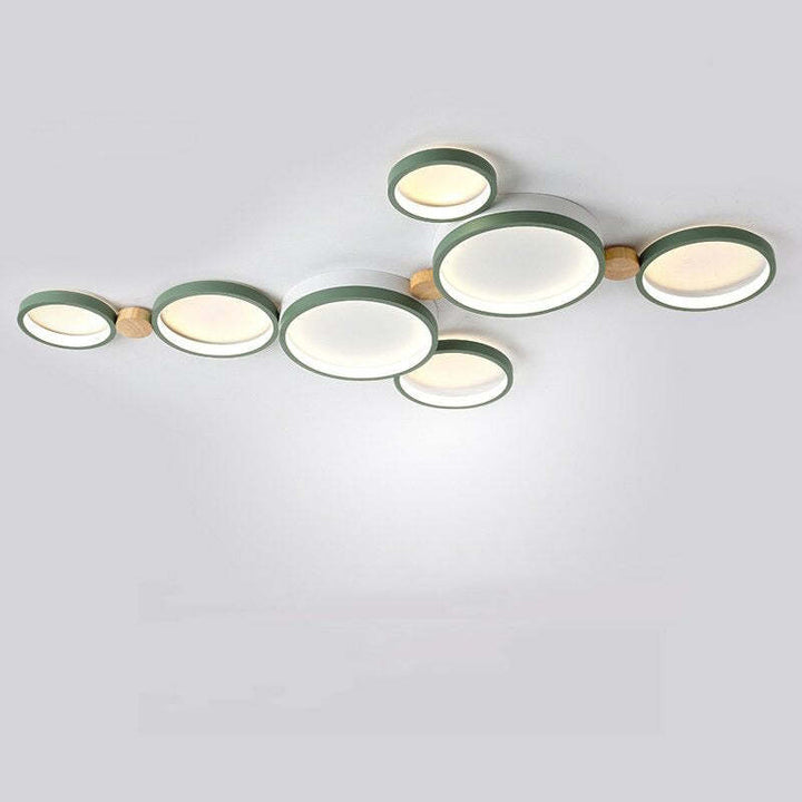 Modern LED ceiling light with grey metal rings 