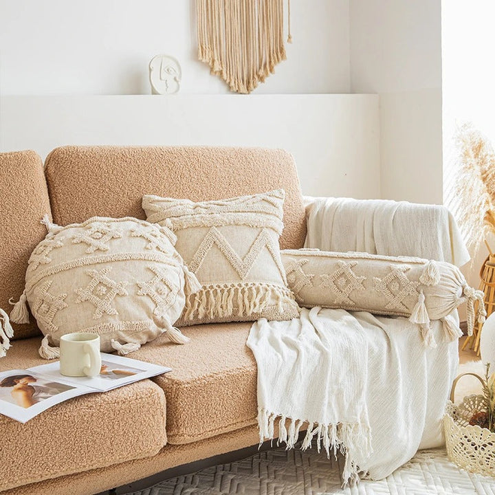 Bügelfreier Kissenbezug Beige Boho Design