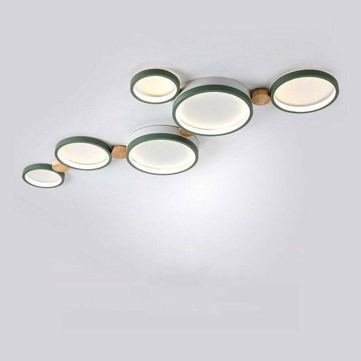 Modern LED ceiling light with grey metal rings 