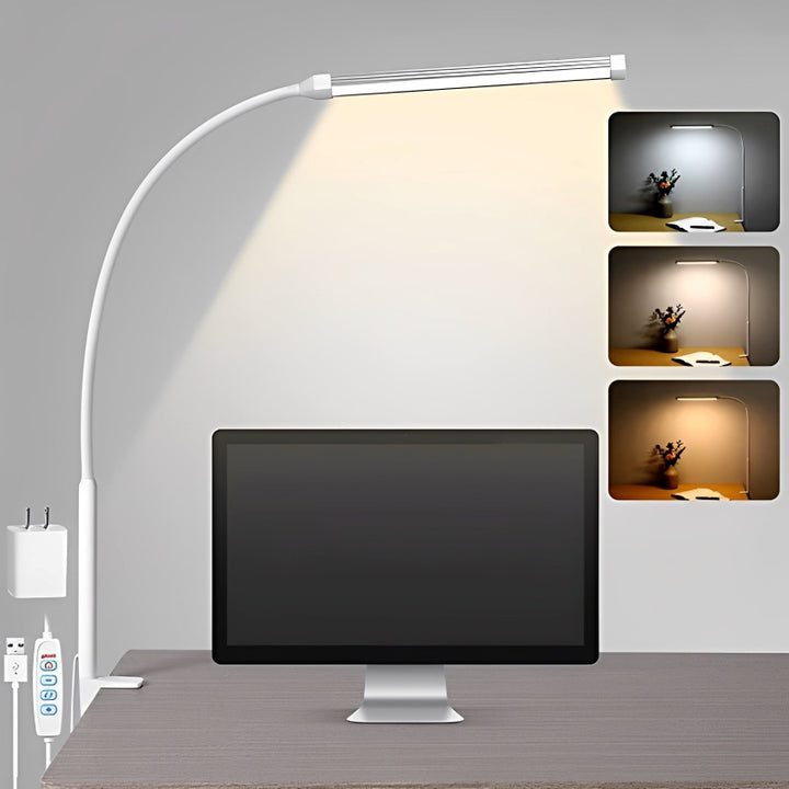 LED reading lamp – Modern table lamp with USB port for desk and home office