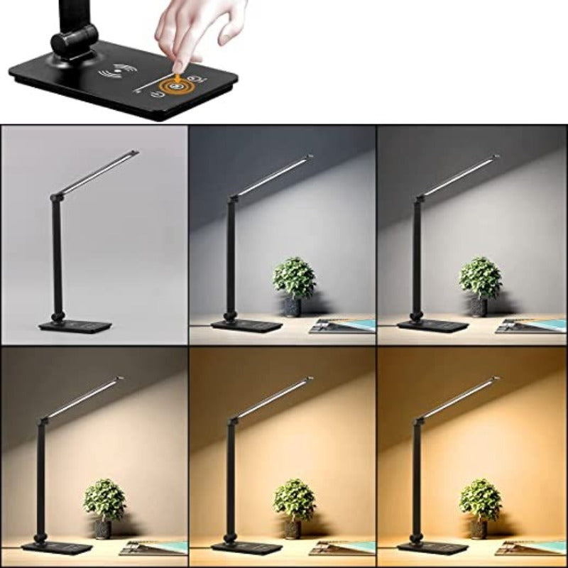 Wireless LED table lamp with wireless charging and touch control 