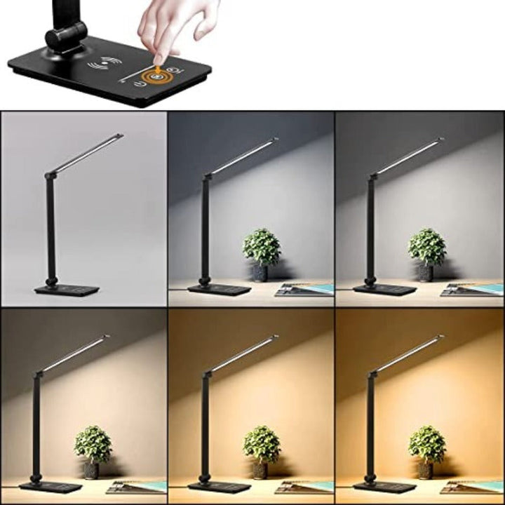 Wireless LED table lamp with wireless charging and touch control 