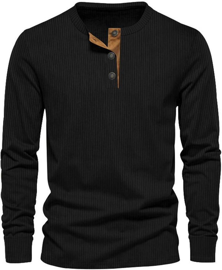 Men's Long Sleeve T-Shirt in Corduroy Fabric