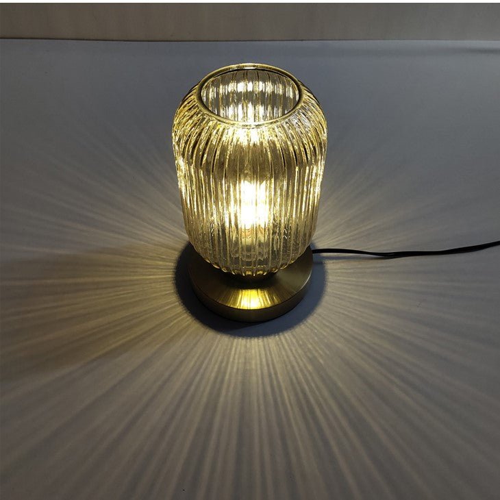 Amber Glass Table Lamp Scandinavian Design