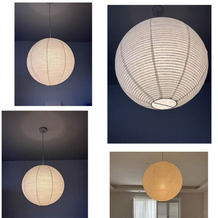 Runde papier hängelampe klassisch für wohnraum und deko