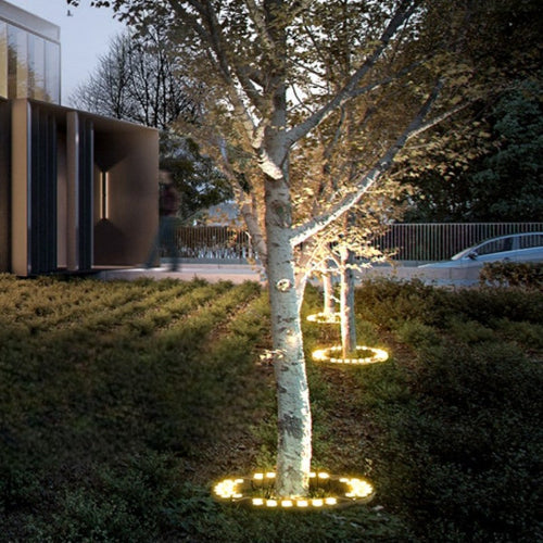 Elegant warm white LED garden spotlights for illuminating trees and landscapes