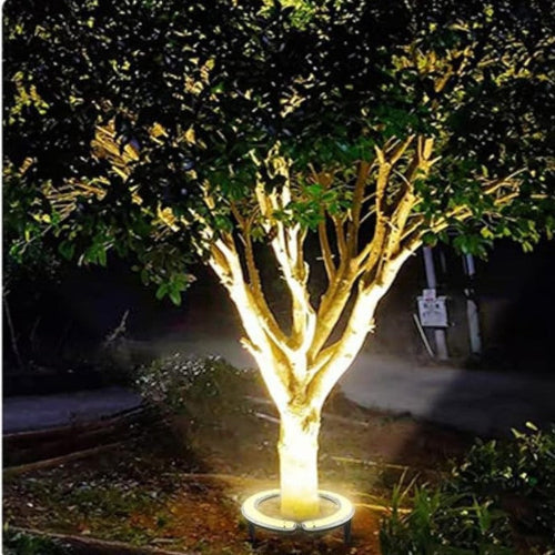 Elegant warm white LED garden spotlights for illuminating trees and landscapes