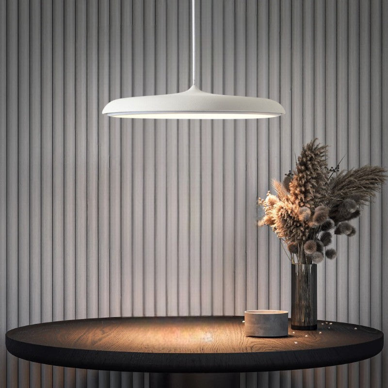 Scandinavian LED pendant light in a disc design
