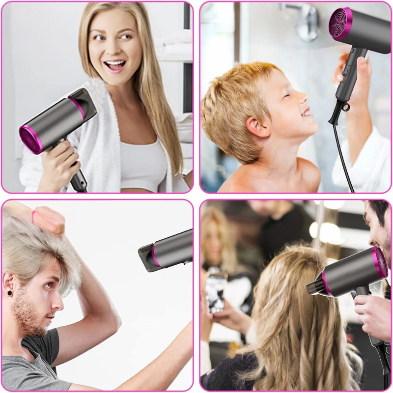 Compact hairdryer for women – hairdryer with diffuser &amp; styling nozzles