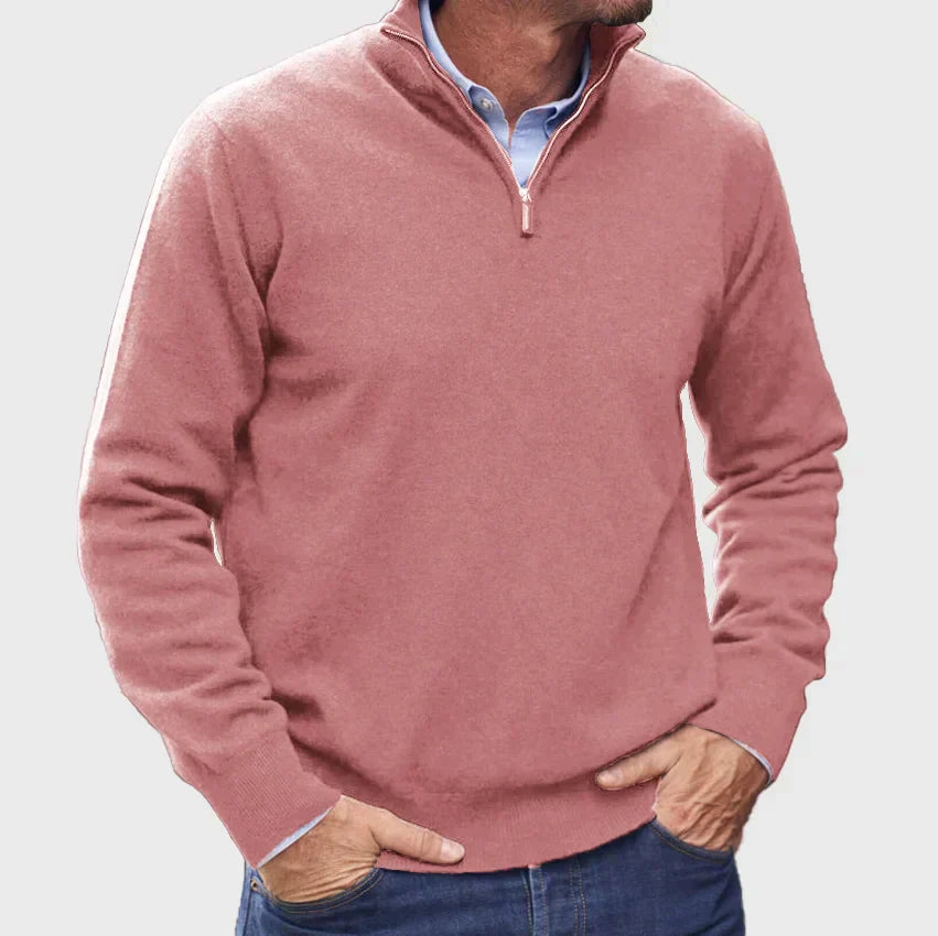 Men's Cashmere Pullover with Zipper in Italian Design
