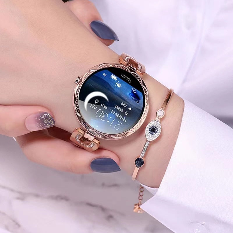 Waterproof fitness smartwatch with activity tracking