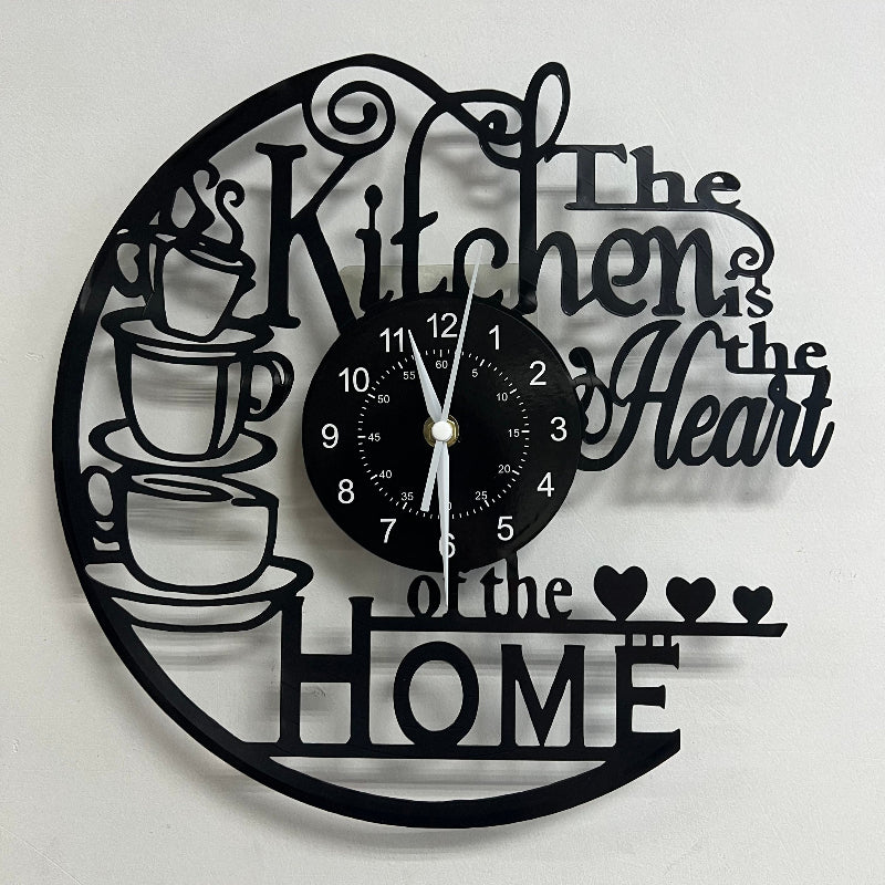 Vinyl kitchen clock with wall decor
