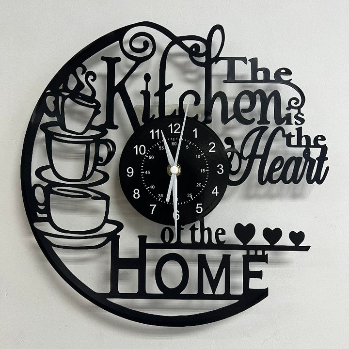 Vinyl kitchen clock with wall decor