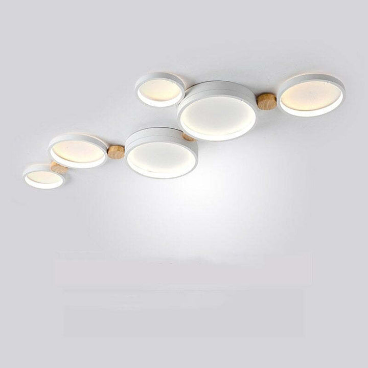 Modern LED ceiling light with grey metal rings 