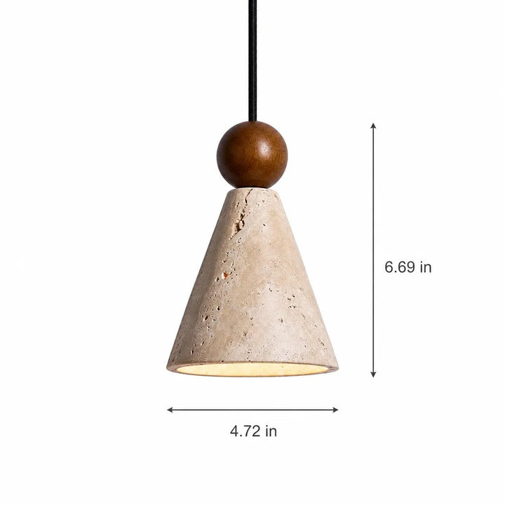 Pendant Light Travertine Cone Design