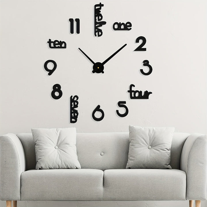 Modern 3D frameless wall clock for living room