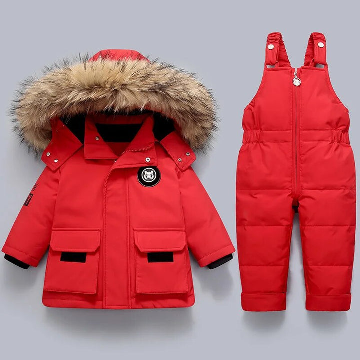 Children's winter set with hood and warm lining