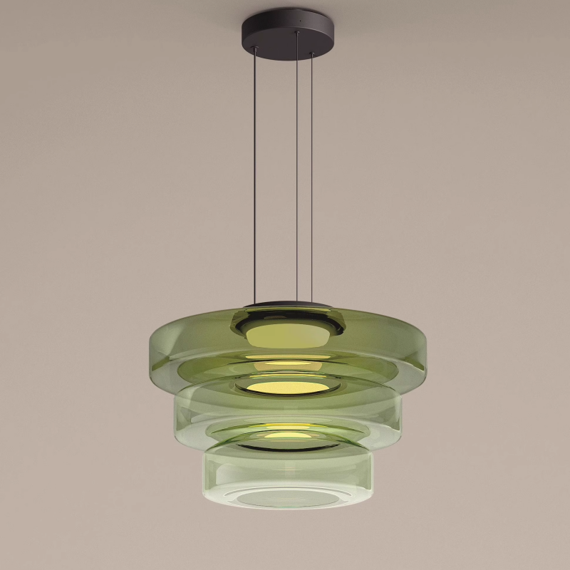 Glass pendant light in Bauhaus style – dimmable, modern &amp; colorful