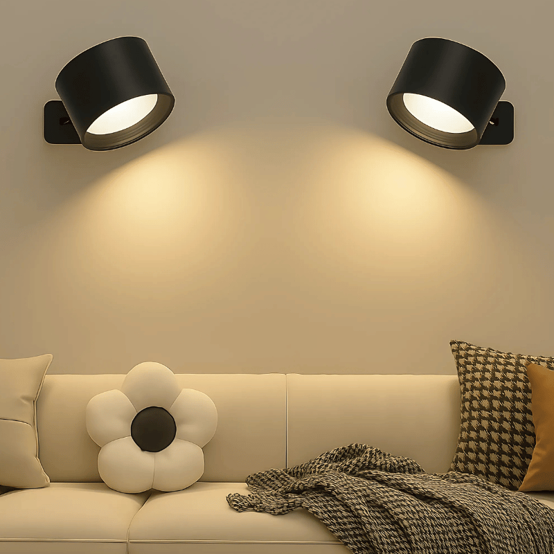 Wireless LED wall lamp with battery &amp; 360° rotation