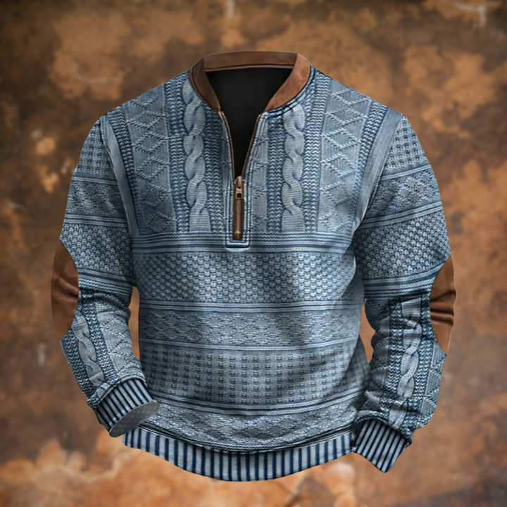 Men's zip-up sweater with classic cut 