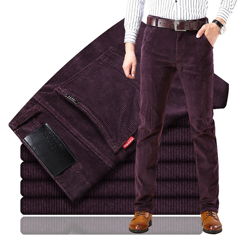 Men's Corduroy Trousers with Retro Design