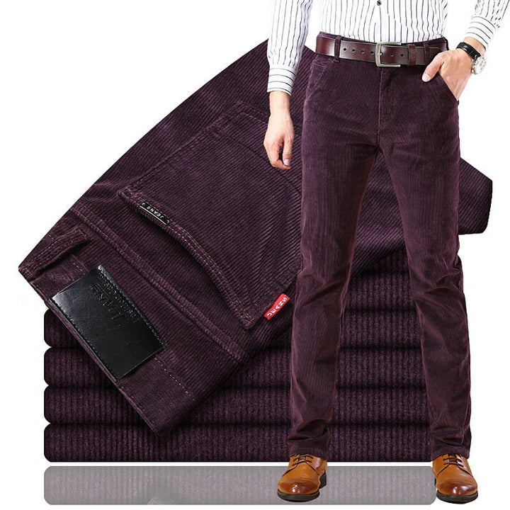 Men's Corduroy Trousers with Retro Design