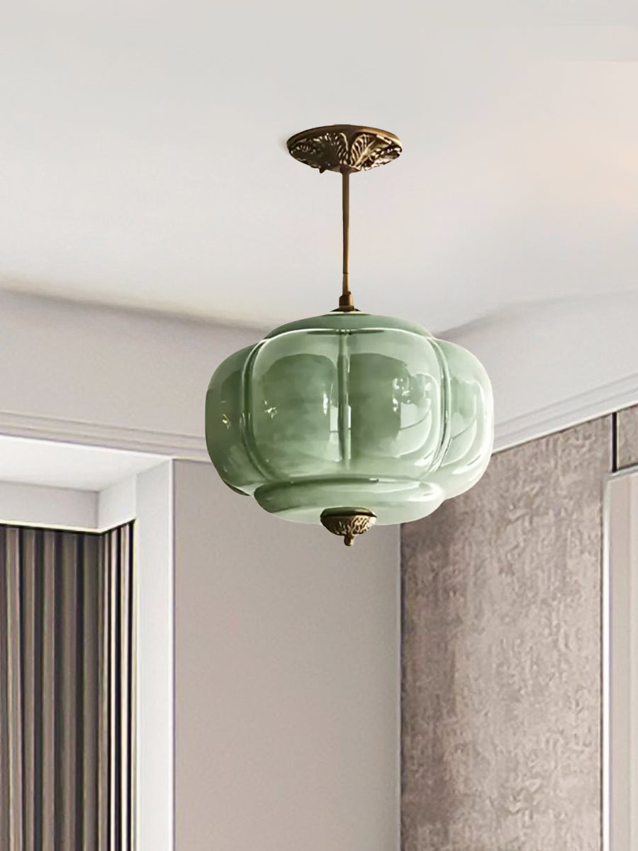 Vintage ceiling light made of frosted glass