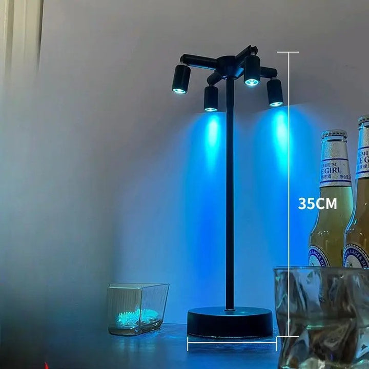 LED table lamp with touch dimmer and USB charging