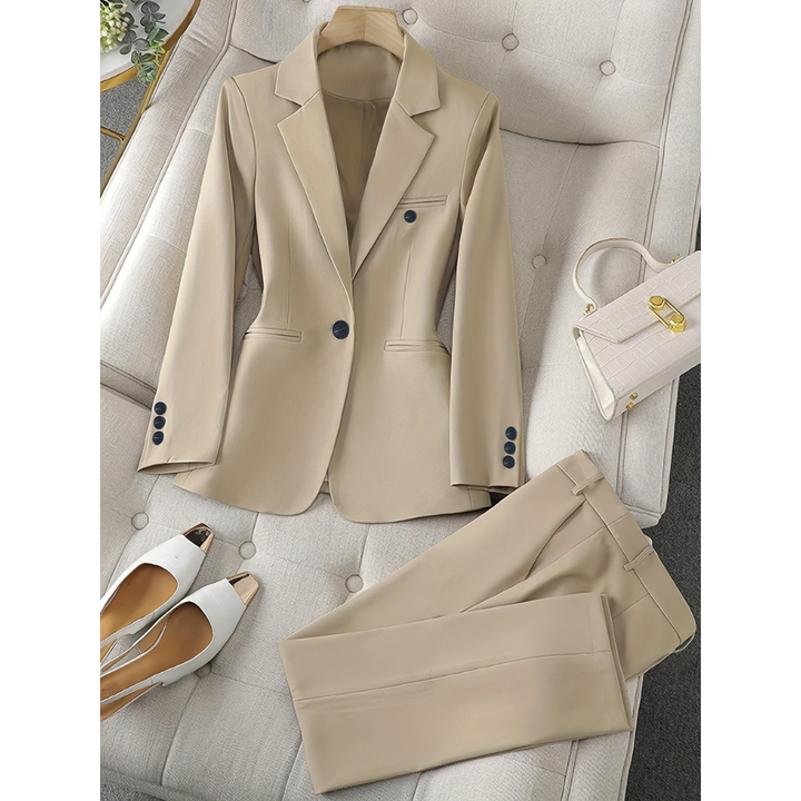 Women's Business Classic Pantsuit with Jacket and Trousers 