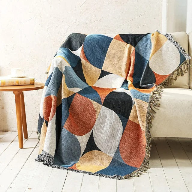 La Boheme blankets with colorful fringes 