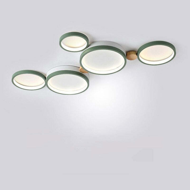 Modern LED ceiling light with grey metal rings 