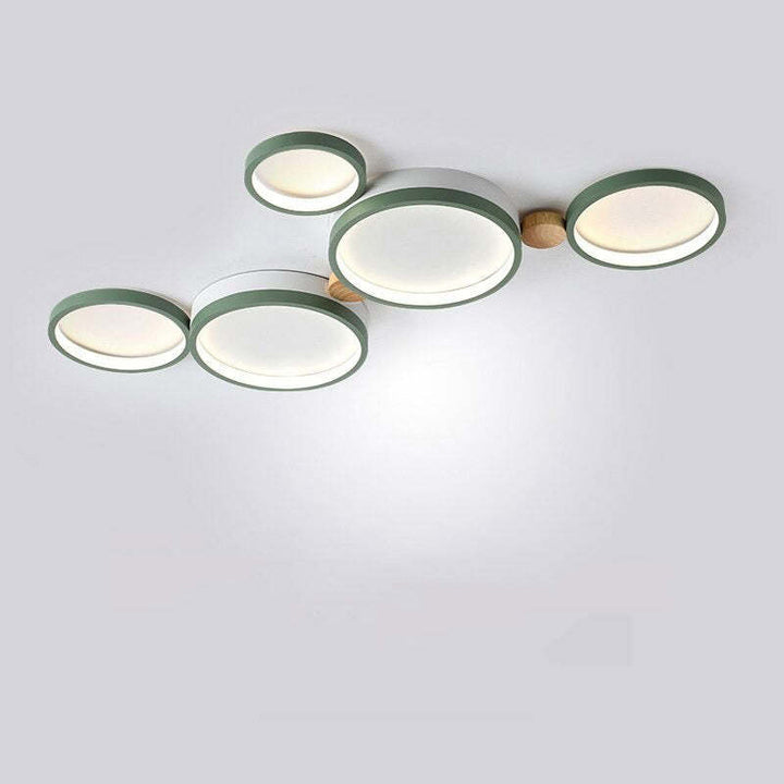 Modern LED ceiling light with grey metal rings 