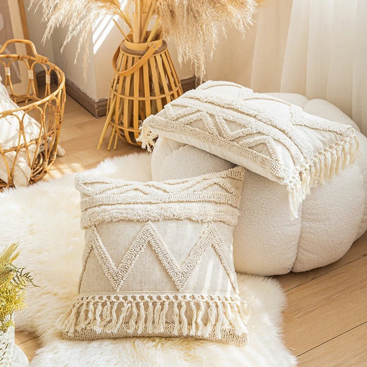 Bügelfreier Kissenbezug Beige Boho Design