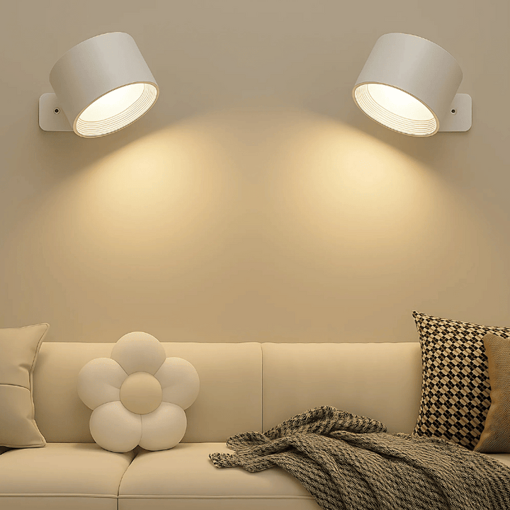 Wireless LED wall lamp with battery &amp; 360° rotation