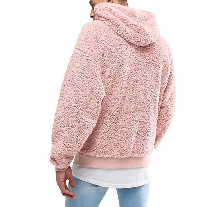Men's Teddy Hoodie with Fluffy Texture 