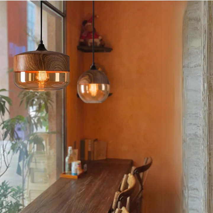 Hängeleuchte Holz Glas – Skandinavisches Design für Esszimmer und Wohnzimmer