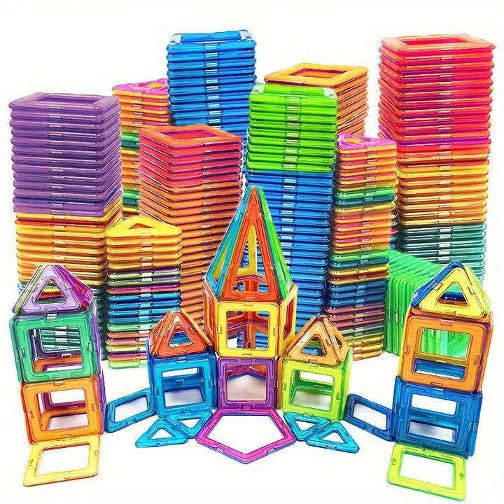 Magnetic building blocks playset for children
