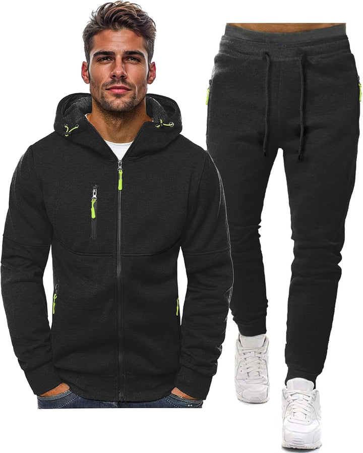 Men's tracksuit with hooded jacket and jogging pants